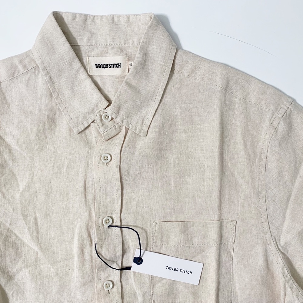 Taylor Stitch Short Sleeve California in Natural Hemp - Size 40/M